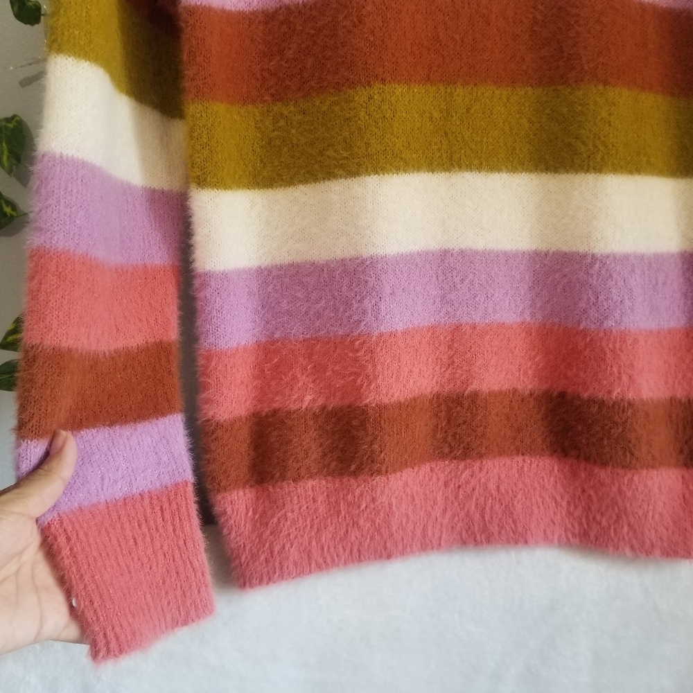 Caslon Womens Striped Cozy Turtleneck Knit Sweater - Picture 3 of 9